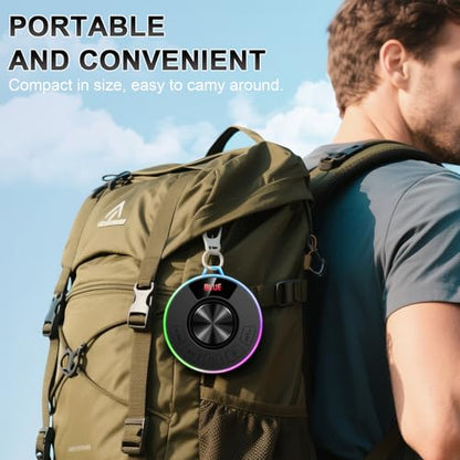 Tukio Bluetooth Speaker, lPX7 Waterproof Shower Portable Speaker with LED Light, Bluetooth 5.4 HD Stereo Sound, Digital Display with Suction Cup, Wireless Speaker for Outdoor Party Beach Bathroom