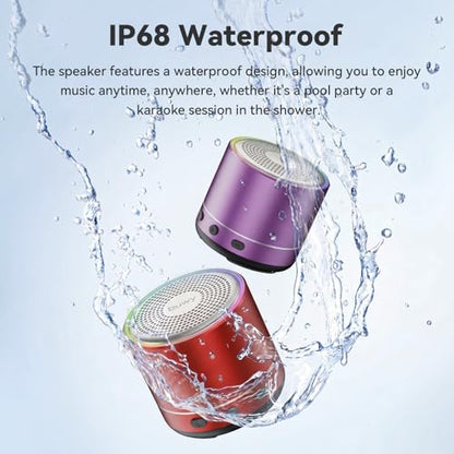 Mini Bluetooth Speaker, 2026 Ultra-Light Mini Bluetooth Speaker, IP7 Waterproof Brief Design, Small Shower Travel Speaker for Outdoor, 8H Playtime, Perfect for Phone/PC/Tablet & Gift Purple - color: lavender