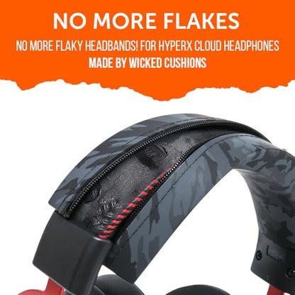 WC BandZ Cloud - Silicone Headband Cover for HyperX Cloud Series Headphones by Wicked Cushions | Enhanced Comfort, Style, & Sweat Protection | Exclusively for HyperX Cloud Series | Black Camo - color: Black Camo