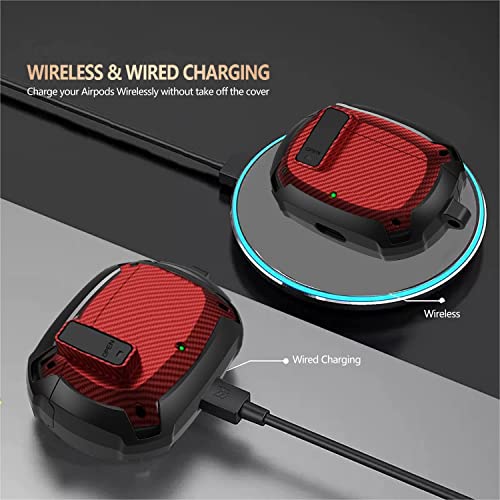 Beats Studio Bud/Studio Buds Plus Case Cover 2021/2023 Men Lock Clip with Cleaning Kit, GARTOO Beat Studio Buds Plus Protective Case with Cleaning Tool for Women Girls Kids Black/Red - color: A-Black/Red