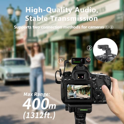 DJI Mic 3 (2TX+1RX+Charging Case), All in one Mic with Canon MI Hot Shoe | Wireless Mini Mic for iPhone/Camera/Android, Ultralight, Adaptive Gain Control, 28hrs Use, Vlog, Noise Cancelling