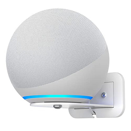 HomeMount Metal Wall Mount for Google Nest Mini & 4th Gen - Speaker Wall Mount Holder with Cable Management to Hide Messy Wires Space-Saving Accessories(White)