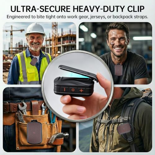 M1 Clip-on Speaker, Black | Magnetic, IPX7 Waterproof, TWS - color: Black