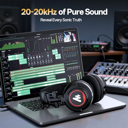 MAONO MH501 Over Ear Closed Back Studio Monitor Headphone with 50MM Drivers - color: Black