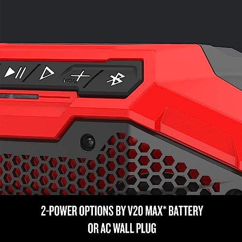 CRAFTSMAN V20 Wireless Portable Bluetooth Speaker, Tool Only (CMCR001B), Red