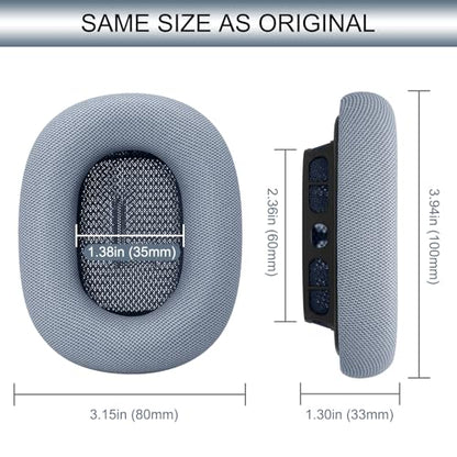 GEVO Upgraded Ear Cushions Replacement Earpads for AirPods Max 1 & 2 Headphones, Protein Leather Ear Pads Cover with Memory Foam and Magnet for AirPods Max 1 & 2 (Blue) - color: Blue