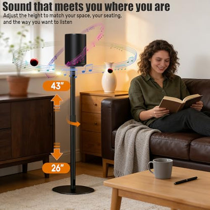 ALTSON Speaker Stand for Sonos Era 100 & Era 300, 26”-43” Height Adjustable Floor Stand, Dual-Mount Base Surround Sound Speaker Mount with Cable Management for Living Room Bedroom Office, 1 Pack - size: 1 Pack