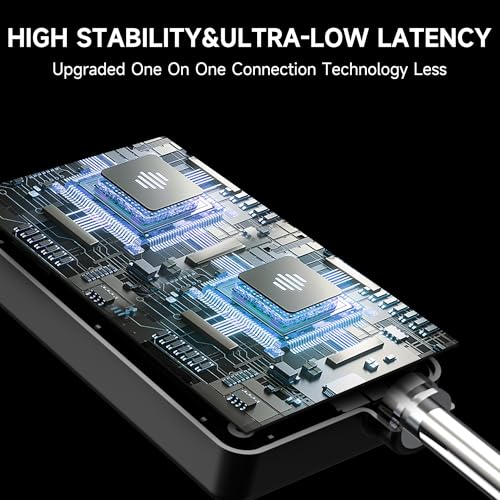 Wireless Microphones, Wireless Microphone with One-to-One Chip Connection, Less latency, 200FT Range, 40H Rechargeable Battery,Plug and Play, Ergonomic Design, Microphone for Singing, Speaker, Party