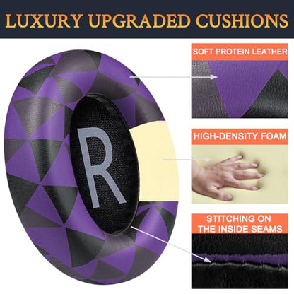 SOULWIT Replacement Earpads for Bose 700 (NC700) Wireless Headphones, Ear Pads Cushions with Softer Protein Leather, High-Density Noise Cancelling Foam, Added Thickness - Purple Black - color: Purple Black