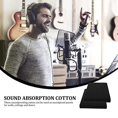 2sets Speaker Sponge Acoustic Isolation Pads High-density Soundproofing Pads for Studio Monitors Non-skid Design for Optimal Control