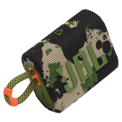 JBL Go 3 - Portable Mini Bluetooth Speaker, big audio and punchy bass, IP67 waterproof and dustproof, 5 hours of playtime, speaker for home, outdoor and travel (Camo) - color: Camo, style: GO3