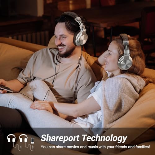 OneOdio A70 Bluetooth Over-Ear Headphones, Hi-Res Wired DJ Studio - Silver | Wireless over-ear headphones with 72H playtime, 3.5mm/6.35mm wired jacks for studio monitoring, mixing, guitar, amp and PC - color: Silver