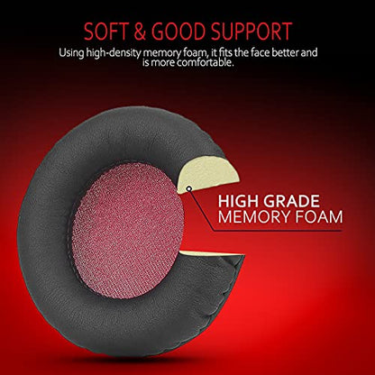 Universal Replacement 75mm Earpads for Sony, ATHAKG, HifiMan, Philips, Fostex, JVC, Pioneer On-Ear Headphones (List Inside) Headphone Earpads Cover Black & Red - color: Black & red