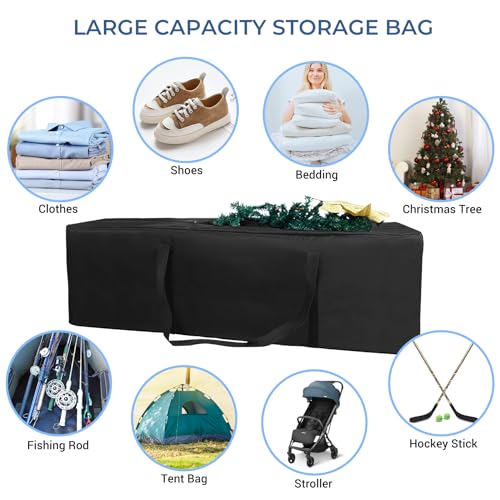 COOLBEBE 2 Pack 60" Sports Duffle Bag - 332L Extra Large Travel Luggage Bag | Upgrade Dual Zipper, 600D High-Density Fabric, Sturdy & Water Resistant Long Duffle Bag for Camping Moving, Black 60inch - size: 60" x 17" x 20" 2Pack