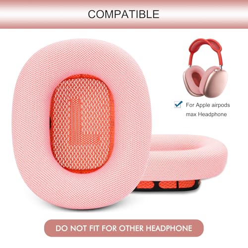 GEVO Upgraded Ear Cushions Replacement Earpads for AirPods Max 1 & 2 Headphones, Protein Leather Ear Pads Ear Covers Cups with Memory Foam and Magnet for AirPods Max 1 & 2 (Pink) - color: Pink