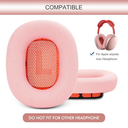 GEVO Upgraded Ear Cushions Replacement Earpads for AirPods Max 1 & 2 Headphones, Protein Leather Ear Pads Ear Covers Cups with Memory Foam and Magnet for AirPods Max 1 & 2 (Pink) - color: Pink