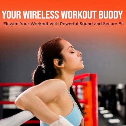 HyperGear Sport X2 True Wireless Bluetooth Earbuds - Ear Buds with HD Stereo Sound & Secure Fit Hooks, Quick Charge Earphones with Microphone