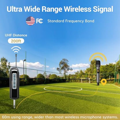 TONOR Wireless Microphones, 4 UHF Karaoke Microphone System, Microfonos Inalambricos with Rechargeable Receiver, Cordless Dynamic Mics Set for Singing, Wedding, Party, 60 m/200ft TW361, 4 Mics Grey - style: 4 Mic Grey