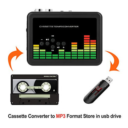 USB Cassette to MP3 Converter, Portable Cassette Tape Player No PC Required