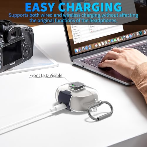 for Bose Ultra Open Earbuds Case with Secure Lock & Phone Stand, Soft TPU Shockproof Protective Clear Case for Bose Open Ear Earbuds Accessories with Cleaning Pen & Keychain (Clear) - color: Clear