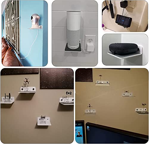 Floating Speaker Shelf - Small Wall Mount for Speakers, Webcams, Displays - Acrylic Shelf in Silky White & Transparent - color: Silky White & Transparent, size: Small