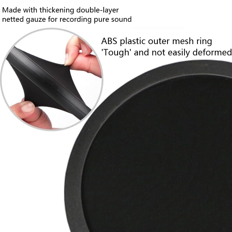 professional microphone windproof and spray proof cover, 6-inch double-layer windproof screen with flexible 360 ° gooseneck clip stabilizing arm, suitable for Blue Yeti and any other microphone (1)