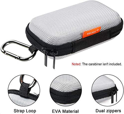 Silver Small EVA Electronic Carrying Case, Hard Shell Zipper Pouch | Protection Bag for Earbud, Wired Earpiece, Bluetooth Headset, Charger, Cell Phone Accessories, Gadgets - color: Silver