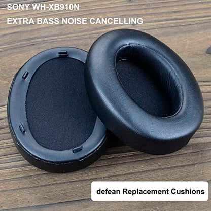 Defean Black Earpads for Sony WH-XB910 XB910N(NO fit WH-H910N) | Replacement Ear Cushions for Sony WH-XB910 XB910N Headphones,High-Density Noise Cancelling Foam - color: Black