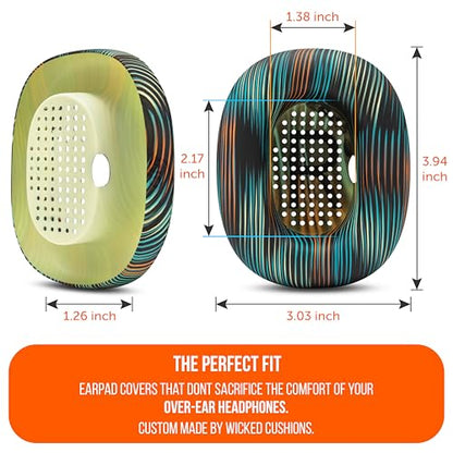 WC SweatZ Max - Patented Silicone Sweat Covers for AirPods Max 1 | Made by Wicked Cushions | (Does Not Fit AirPods Max 2). Sweatproof, Full Earpad Protection | The Simulation - color: The Simulation