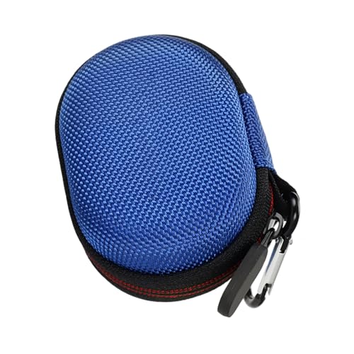 Hard Shell Waterproofing Earphone Case with Metal Carabiner, Crushproof Fabric Protections Compact Travel Design Shockproof Fabric Earbuds Storage Box Blue - color: Blue