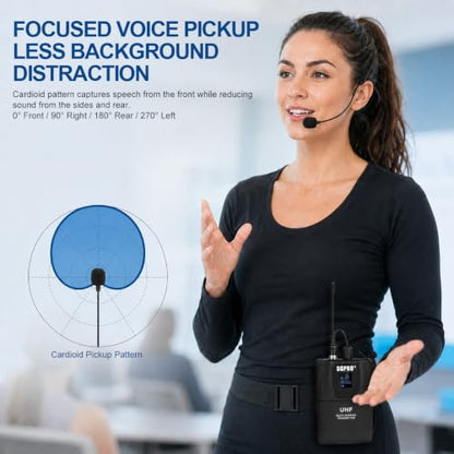 SGPRO SG-14BB Dual Wireless Head-Worn Microphone Set - color: SG-14BB | Two Bodypack Set