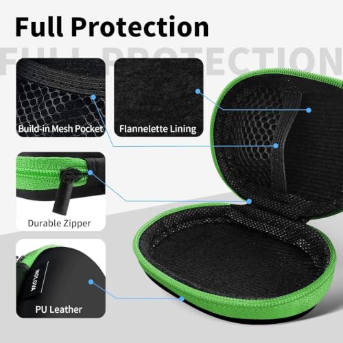1 Pack Oval Earbud Case Storage Bag with Carabiner, Green - color: D3-oval green