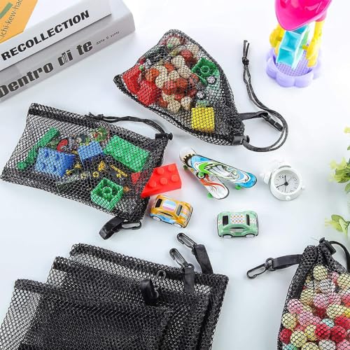 10PCS Mesh Drawstring Bags With Clips,5.9x7.9Inch Portable Nylon Storage Bags with Sliding Drawstring for toy, Sports Storage, Diving, Outdoor Activities Travel Kitchen - size: 5.9x7.9Inch