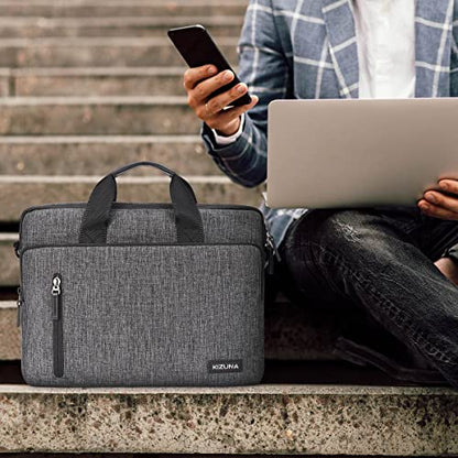 KIZUNA Laptop Bag Case 14 Inch Shoulder Sleeve Briefcase for 15" MacBook air M3 M2 2024/Lenovo Flex 14/14" HP EliteBook 840 G5/HP Pro 14 G3/Dell Latitude 7490/15" Surface Laptop 3, Grey - color: Grey, size: 14 Inch