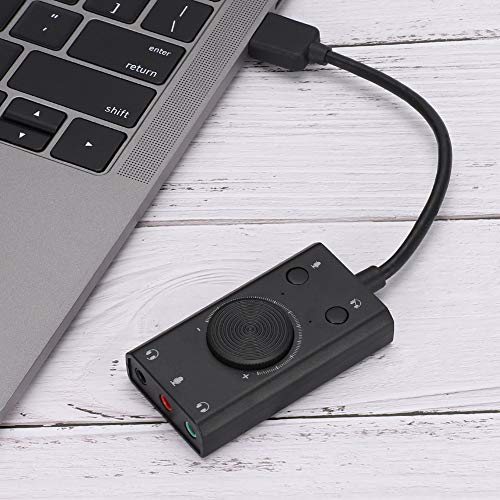 Diyeeni ORICOSC2 USB Sound Card, Multifunction Drive - Free External Audio Card, Volume Control Sound with 3.5mm Audio Jacks for Desktop PC Laptop
