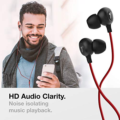 Thore iPhone 13/14 Earphones (V60) Wired in Ear Lightning Earbuds (Apple MFi Certified) Headphones with Microphone/Remote for iPhone 12/11/Pro Max/Xr/Xs Max/X/8/7 - Red - color: Red