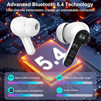 Wireless Earbuds Bluetooth 5.4, 2026 48Hrs Playtime Bluetooth Headphones, ENC Noise Cancelling Mic for Clear Calls, IPX7 Waterproof, Hi-Fi Stereo Deep Bass, USB-C Sport Ear Buds for Phone Laptop Blue - color: dark blue