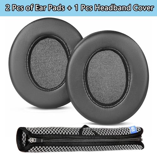SRH440A Earpads Headband for Shure SRH440 SRH 440 SRH840 SRH940 Headsets | Replacement Ear Pads Cover Cushions Protein Leather Covers Accessories, Black