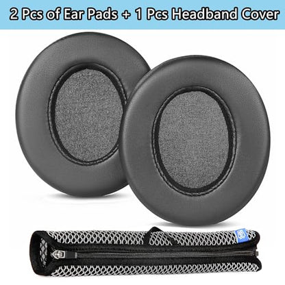 SRH440A Earpads Headband for Shure SRH440 SRH 440 SRH840 SRH940 Headsets | Replacement Ear Pads Cover Cushions Protein Leather Covers Accessories, Black