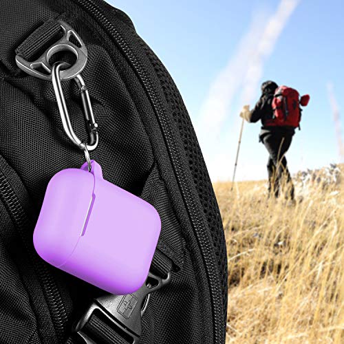 for AirPods 2nd/1st Case Silicone Cover, Lavender | Compatible with Apple AirPods 2nd/1st (2019/2016) Generation with Keychain & Cleaner Kit, Wireless Charging Compatible - color: Lavender