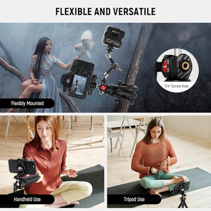 NEEWER Flexible Tripod with Remote, Mini Camera Phone Tripod Stand with Hidden Phone Holder&Action Camera Adapter Compatible with iPhone GoPro Hero13 12 11 10 DJI Insta360 Samsung for Vlogging, TP34 - style: TP34