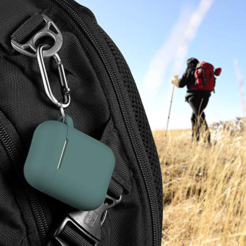 for AirPods 2nd/1st Case Silicone Cover, Pine Green | Compatible with Apple AirPods 2nd/1st (2019/2016) Generation with Keychain & Cleaner Kit, Wireless Charging Compatible - color: E1-Pine Green