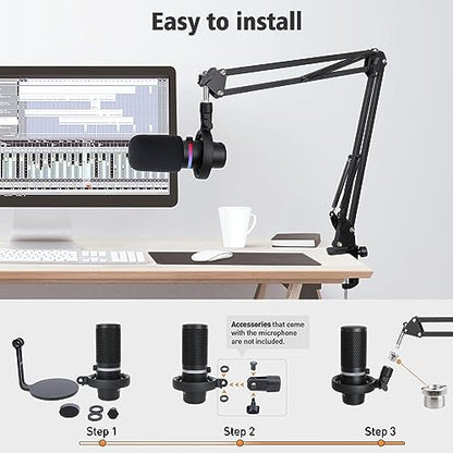 HyperX DuoCast Boom Arm - HyperX Microphone Arm Compatible with HyperX DuoCast, Mic Arm with Microphone Cover, Improve Sound Quality, Microphone Arm for DuoCast by SUNMON - color: HyperX DuoCast Mic Boom Arm