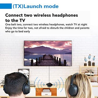 Bluetooth 5.2 Transmitter Receiver, AptX Adaptive HD Adapter, Dual Mode, Low Latency Audio with 3.5mm AUX Connector for TV/PC and Home Stereo Systems