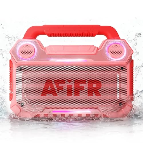 Outdoor Bluetooth Speaker 160W: IP67 Waterproof, 24H, TWS | Rugged portable speaker with deep bass, LED lights, TWS pairing for parties, beach, travel, camping, garage - color: Pink