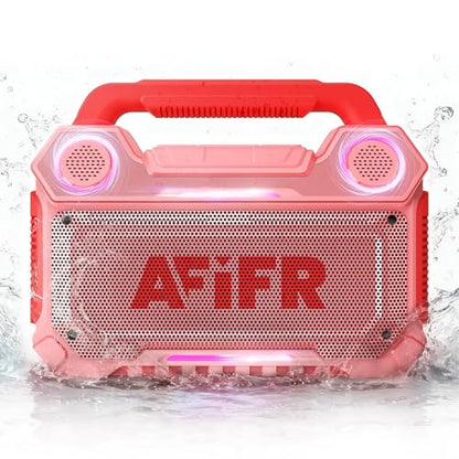 Outdoor Bluetooth Speaker 160W: IP67 Waterproof, 24H, TWS | Rugged portable speaker with deep bass, LED lights, TWS pairing for parties, beach, travel, camping, garage - color: Pink