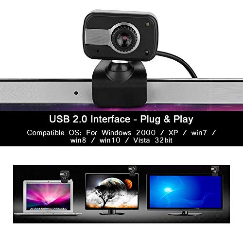 GLOGLOW 4K Webcam for PC, USB Computer Camera | 640x480 Resolution with Microphone, Plug and Play, Manual Focus, Privacy Cover, For Video Calling Conferencing Zoom
