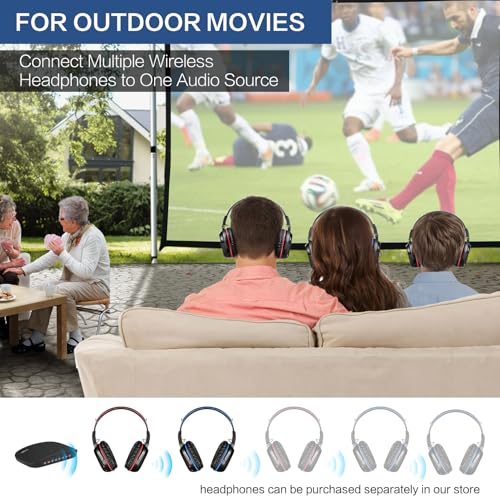 SIMOLIO Dual Wireless Headphones for TV with Transmitter, 2 Channel IR TV Headphones for Home Theater/Outdoor Movie/Car DVD, Tone Control & Optical/RCA/AUX Support, Plug N Play, No Audio Delay - style: 2 Pack