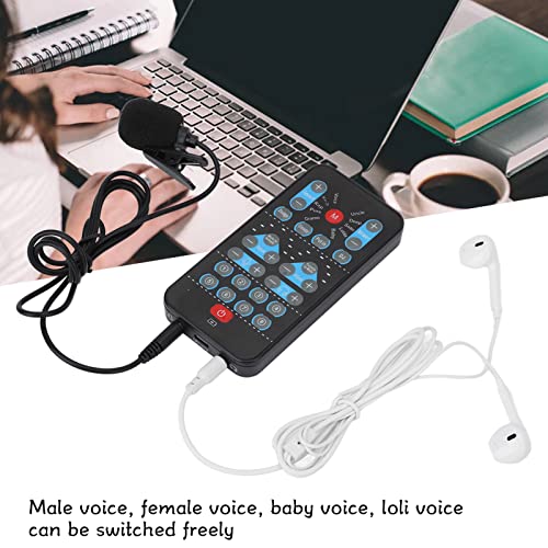Voice Changer, Voice Changer Device Handheld Sound Card 8 Fixed Sound Effects Plug and Play, Gaming Recording, for Mobile Phone Computer