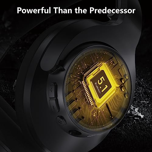 Wireless Headphones Over Ear, 70H Playtime Headphone Wireless Bluetooth 5.1,3EQ Modes & HiFi Stereo Bluetooth Headset with Deep Bass, Foldable Lightweight Headphones with Microphone for Travel/Work